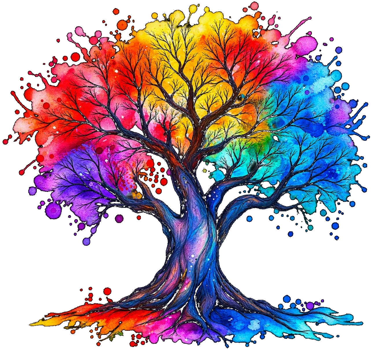 Colorful tree artwork